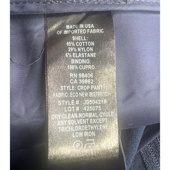 Theory Womens Treeca Navy Slim-Fit Cropped Pants Size 0 - Picture 5 of 13